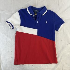 Polo Ralph Lauren Polo Shirt Boys Youth Size 6 Multi Colorblock Big Pony Cotton